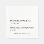 Annalise Simple Black White Fun Fact 3 Weddenschap Servet (Voorkant)