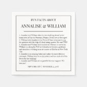 Annalise Simple Black White Fun Facts Weddenschap Servet (Voorkant)