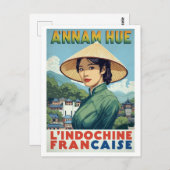 Annam Hue Vietnam Oude Indochine Reis Briefkaart (Voorkant / Achterkant)