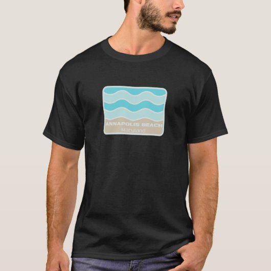 Annapolis Beach Maryland Waves Vacation Souvenir T-shirt (Voorkant)