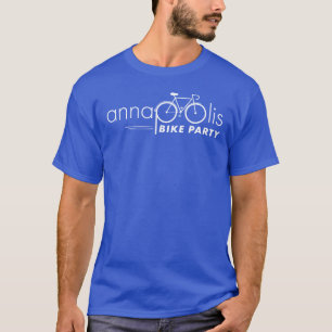 Annapolis Bike Party Blue T-shirt met witte Logo