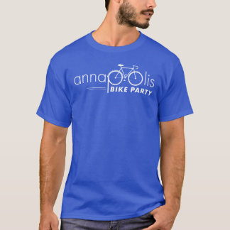 Annapolis Bike Party Blue T-shirt met witte Logo