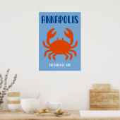 Annapolis Bold Chesapeake Bay Crab Art Print (Keuken)