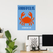 Annapolis Bold Chesapeake Bay Crab Art Print (Thuiskantoor)