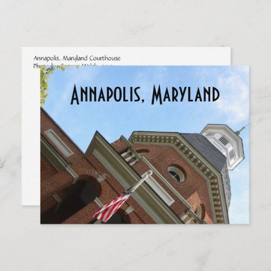 Annapolis, briefkaart van het gerechtsgebouw van d (Voorkant / Achterkant)
