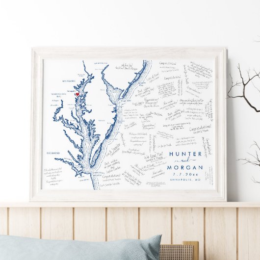 Annapolis Bruiloft Modern Gastenboek Poster