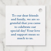 Annapolis Chesapeake Bay Kaart Marineblauw Bruilof Bedankjes Labels (Achterkant)