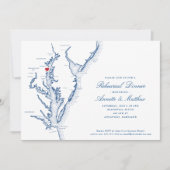 Annapolis Chesapeake Bay Map Navy Rehearsal Dinner Kaart (Voorkant)
