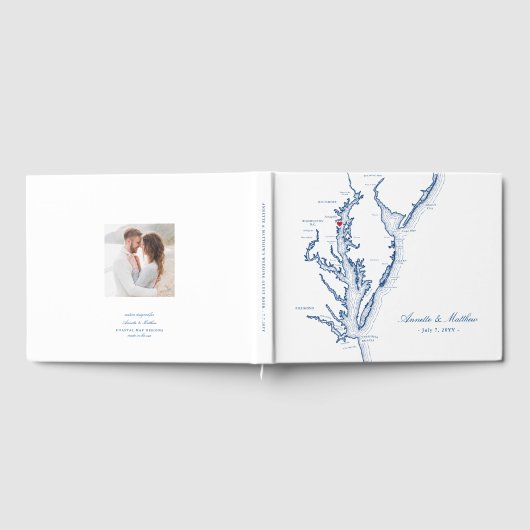 Annapolis Chesapeake Bay Map Weddenschap Gastenboek (Volledig)