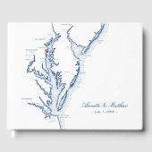 Annapolis Chesapeake Bay Map Weddenschap Gastenboek (Voorkant)