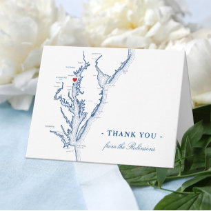Annapolis Chesapeake Bay Map Weddenschap Gepersona Bedankkaart