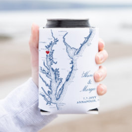 Annapolis Chesapeake Bay Map Wedding Favor Drink Blikjeskoeler