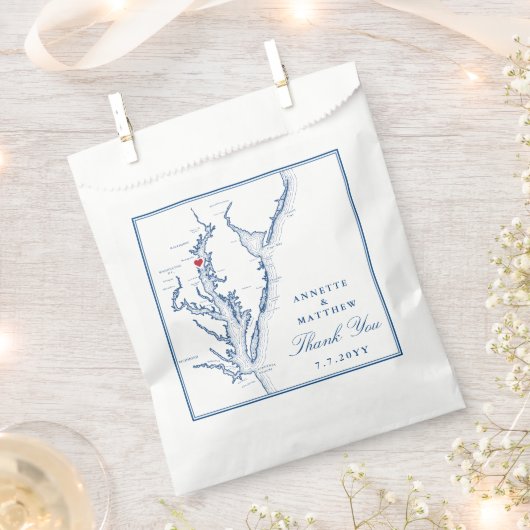 Annapolis Chesapeake Bay Wedding Bedankzakje (Geknipt)
