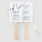 Annapolis Chesapeake Bay Wedding Program Elegant Handwaaier (Voorkant en achterkant)