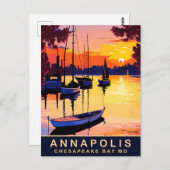 Annapolis, Chesepeake Bay, Maryland, reizen Briefkaart (Voorkant / Achterkant)