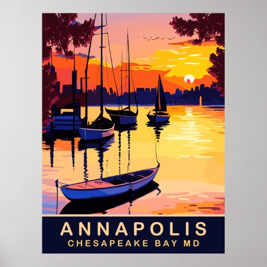 Annapolis, Chesepeake Bay, Maryland, reizen Poster (Voorkant)