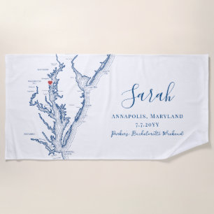 Annapolis gepersonaliseerde vrijgezellenweekend strandlaken