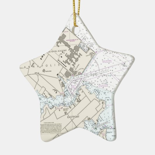 Annapolis Harbor Chart Keramisch Ornament (Links)