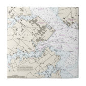 Annapolis Harbor Chart Tegeltje (Voorkant)