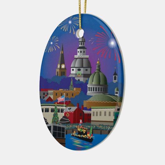 Annapolis Holiday Lights Parade Keramisch Ornament (Links)