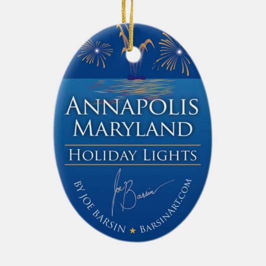 Annapolis Holiday Lights Parade Keramisch Ornament (Achterkant)