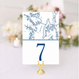Annapolis Kaart Elegant Navy Bruiloft