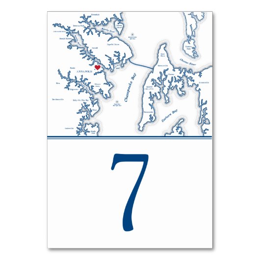 Annapolis Kaart Elegant Navy Bruiloft (Voorkant)
