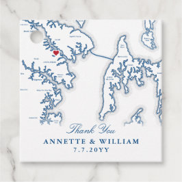 Annapolis kaart Navy Blue bruiloft Bedankjes Labels