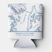 Annapolis Kent Island kaart bruiloft gunst Drink Blikjeskoeler (Voorkant)