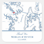 Annapolis Kent Island Kaart Navy Wedding Favor Vierkante Sticker (Voorkant)