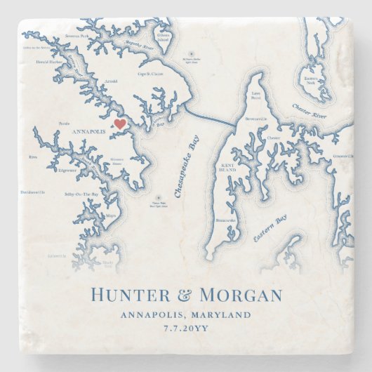 Annapolis Maryland Bestemming Trouwgunst Stenen Onderzetter (Voorkant)