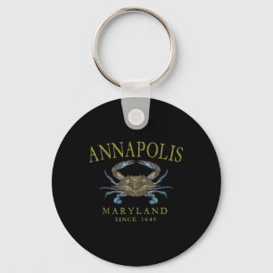 Annapolis Maryland Blauwe Krab sinds 1649 Gebogen Sleutelhanger