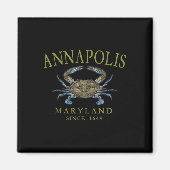 Annapolis Maryland Blue Crab Since 1649 Arched Oli Magneet (Voorkant)