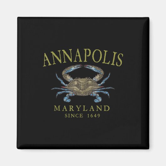 Annapolis Maryland Blue Crab Since 1649 Arched Oli Magneet (Voorkant)