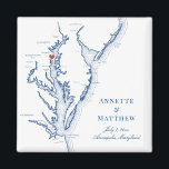 Annapolis Maryland Chesapeake Bay Kaart Bruiloft Magneet<br><div class="desc">Snel en eenvoudig bestellen! Deze Annapolis Maryland kaart magneten maken geweldige Maryland bruiloft gunsten op te nemen in uw Annapolis bestemming bruiloft welkomstzakken. Beweeg het hart door te klikken op "Bewerken met ontwerpgereedschap" onder "Personaliseren". Afstuderen Met een kaart van Chesapeake Bay is dit elegante Annapolis-ontwerp perfect voor een van de...</div>