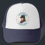 Annapolis Maryland Colonial Trucker Pet<br><div class="desc">Situated on the Chesapeake Bay at the mouth of the Severn River,  Annapolis is the capitol of Maryland,  the home of the U.S. Naval Academy,  and the sailing capitol of America. This sleek design has a sailboat and text.</div>