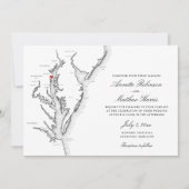 Annapolis Maryland Elegante zwart-wit bruiloft Kaart (Voorkant)