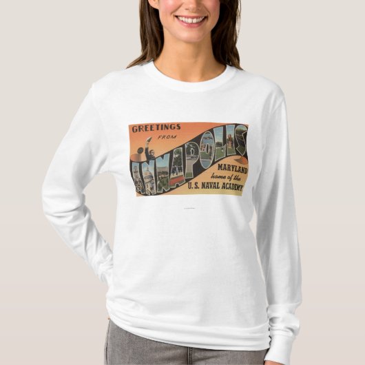 Annapolis, Maryland - Grote letterscènes T-shirt (Voorkant)