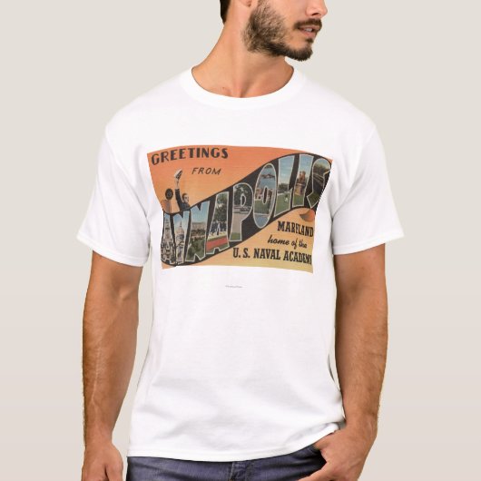 Annapolis, Maryland - Grote letterscènes T-shirt (Voorkant)