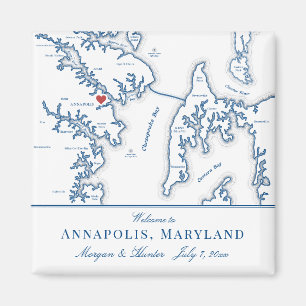 Annapolis Maryland Kaart Bestemming Huwelijksgunst Magneet