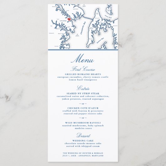 Annapolis Maryland kaart Elegante bruiloft (Voorkant)