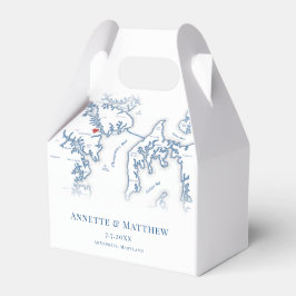 Annapolis Maryland kaart Elegante bruiloft Bedankdoosjes