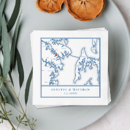 Annapolis Maryland kaart Elegante bruiloft Servet