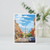 Annapolis Maryland  kunst reisillustratie Briefkaart (Staand voorkant)