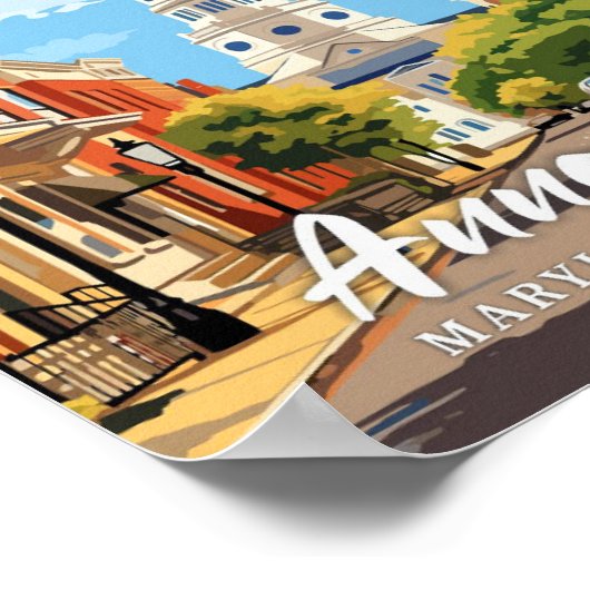 Annapolis Maryland  kunst reisillustratie Poster (Hoek)