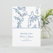 Annapolis Maryland Marine Blauwe Trouwfoto Flat Bedankkaart (Staand voorkant)