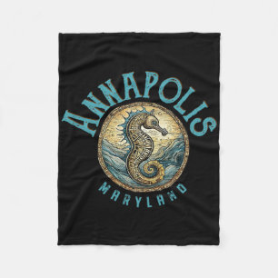 Annapolis Maryland Nautical Zeepaard Ontwerp Fleece Deken