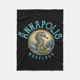 Annapolis Maryland Nautical Zeepaard Ontwerp Fleece Deken