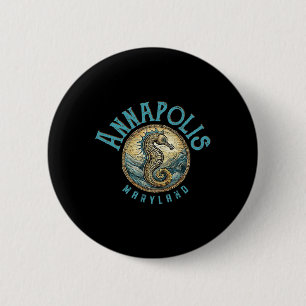 Annapolis Maryland Nautical Zeepaard Ontwerp Ronde Button 5,7 Cm