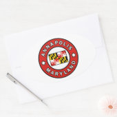 Annapolis Maryland Ovale Sticker (Envelop)